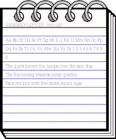 InstallationLightSSK Regular animated font preview