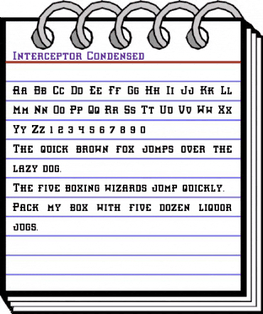 Interceptor Condensed Condensed animated font preview