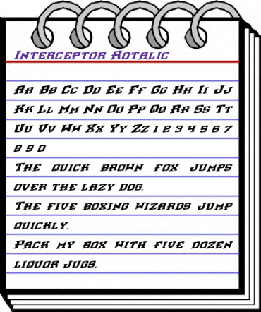 Interceptor Rotalic Rotalic animated font preview