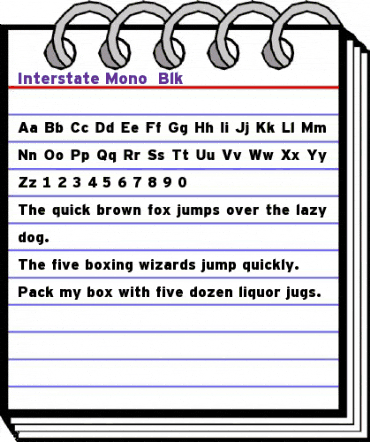 Interstate Mono - Blk Regular animated font preview