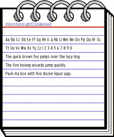 InterstateLightCondensed Regular animated font preview