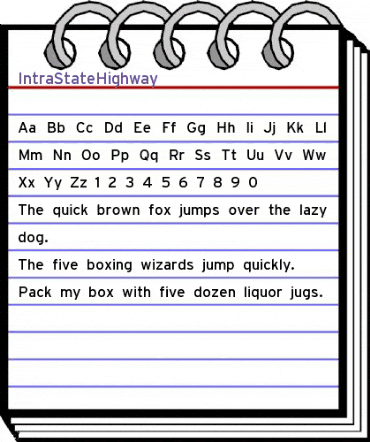 IntraStateHighway Regular animated font preview