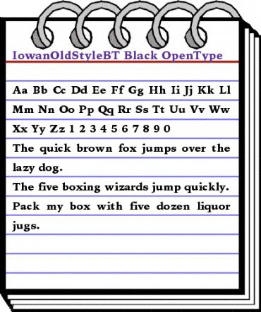 Bitstream Iowan Old Style Black animated font preview