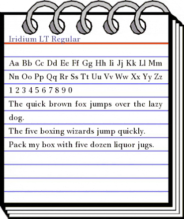 Iridium LT Regular Regular animated font preview