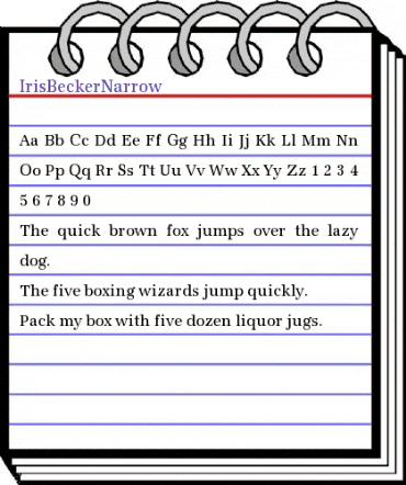 IrisBeckerNarrow Regular animated font preview