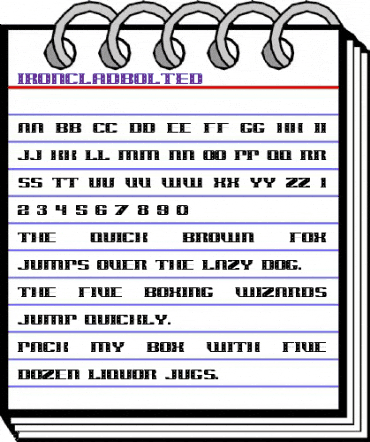 IronCladBolted Regular animated font preview