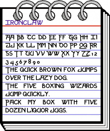 Ironclaw Regular animated font preview