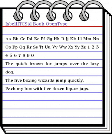 Isbell ITC Std Book animated font preview