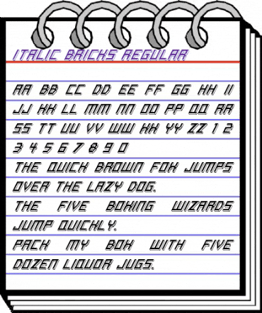 Italic Bricks Regular animated font preview Italic Bricks Regular animated font preview