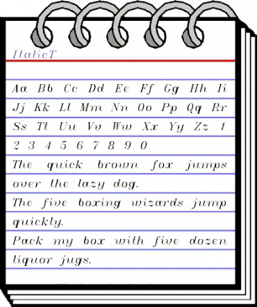 ItalicT Regular animated font preview