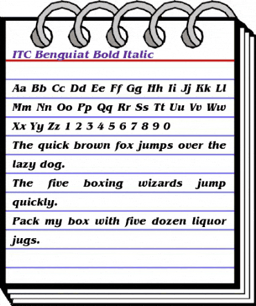 Benguiat Bold Italic animated font preview Benguiat Bold Italic animated font preview