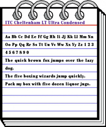 ITCCheltenham LT UltraCond Regular animated font preview