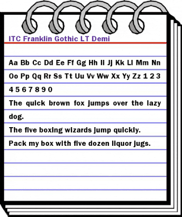 ITCFranklinGothic LT Book Bold animated font preview