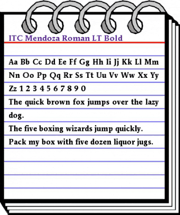 ITCMendozaRoman LT Book Bold animated font preview