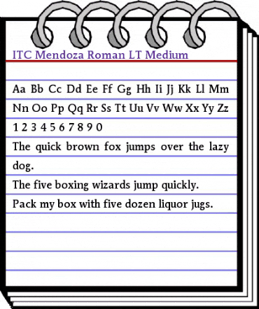 ITCMendozaRoman LT Medium Regular animated font preview