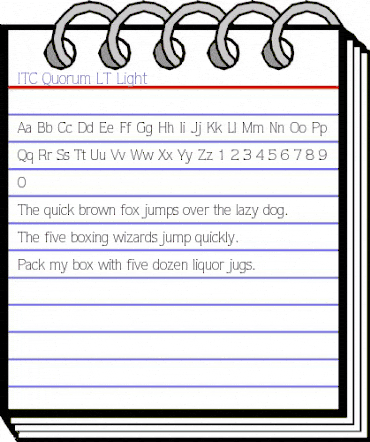 Quorum LT Light Regular animated font preview