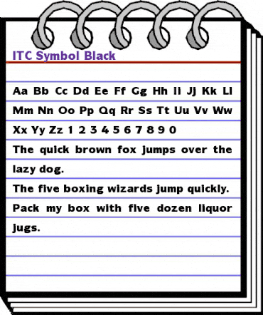 ITCSymbol Black Regular animated font preview