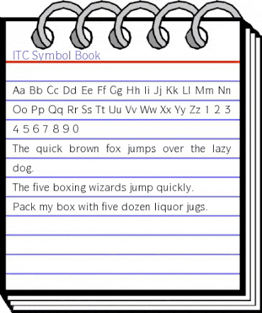 ITCSymbol Book Regular animated font preview
