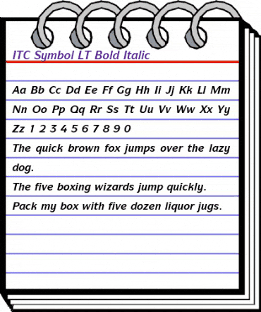 Symbol LT Book Bold Italic animated font preview