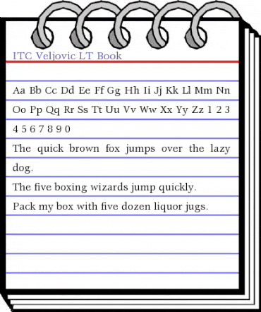 Veljovic LT Book Regular animated font preview