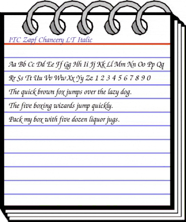 ZapfChancery LT Roman Italic animated font preview ZapfChancery LT Roman Italic animated font preview