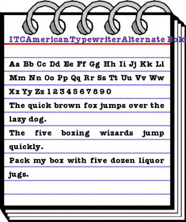 ITCAmericanTypewriterAlternate Bold animated font preview