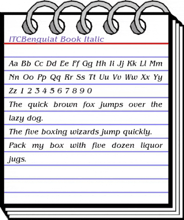 ITCBenguiat-Book BookItalic animated font preview
