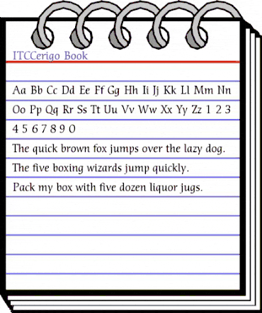 ITCCerigo-Book Book animated font preview