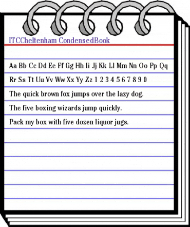 ITCCheltenham-CondensedBook Book animated font preview