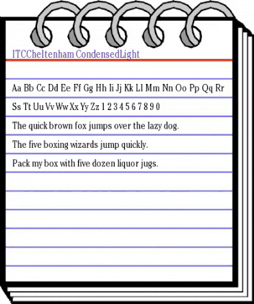 ITCCheltenham-CondensedLight Light animated font preview