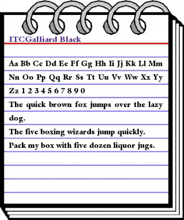 ITCGalliard-Black Black animated font preview