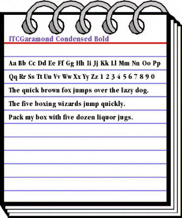 ITCGaramond-Condensed Bold animated font preview