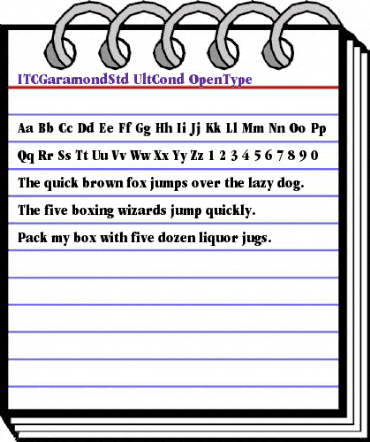 ITC Garamond Std Ultra Condensed animated font preview