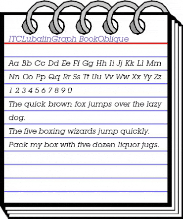 ITCLubalinGraph-Book BookItalic animated font preview