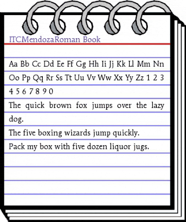 ITCMendozaRoman-Book Book animated font preview