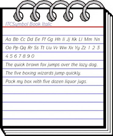 ITCSymbol-Book BookItalic animated font preview