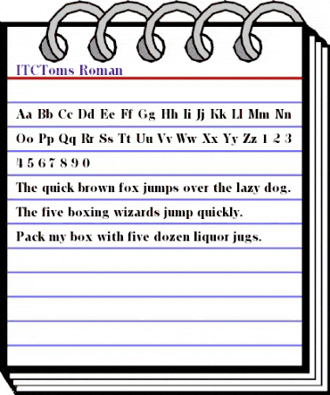 ITCTom's Roman animated font preview