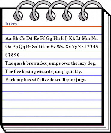 Ittery Regular animated font preview