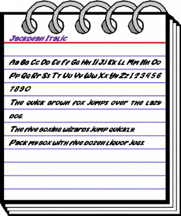 Jackdean Italic Regular animated font preview Jackdean Italic Regular animated font preview