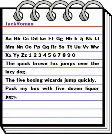 JackRoman Regular animated font preview