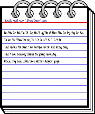 Jacob and son Tilted Regular animated font preview Jacob and son Tilted Regular animated font preview