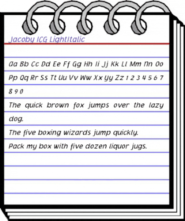 Jacoby ICG LightItalic animated font preview Jacoby ICG LightItalic animated font preview