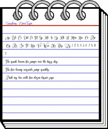 Jacyking Regular animated font preview