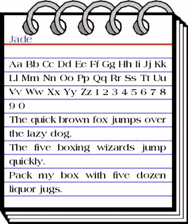 Jade Regular animated font preview