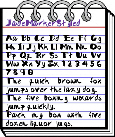 JadeMarkerStyled Regular animated font preview