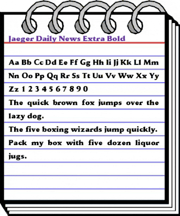 Jaeger Daily News Regular animated font preview