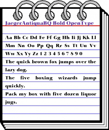 Jaeger-Antiqua BQ Regular animated font preview