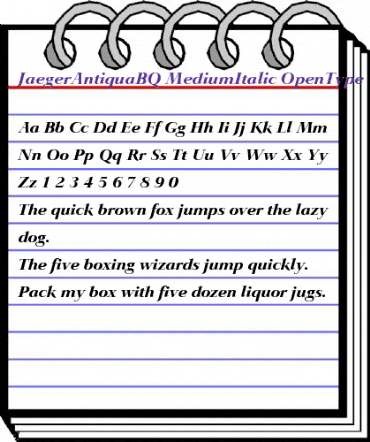 Jaeger-Antiqua BQ Regular animated font preview