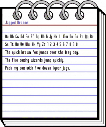 Jagged Dreams Regular animated font preview Jagged Dreams Regular animated font preview