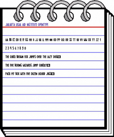 JAKARTA LEGAL AID INSTITUTE Regular animated font preview